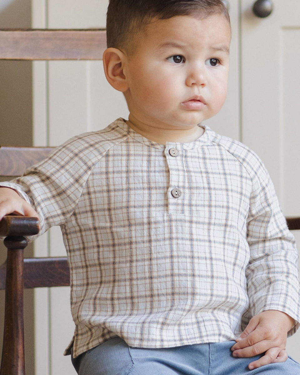 Quincy Mae Zion Shirt in Plum Gingham main image 1