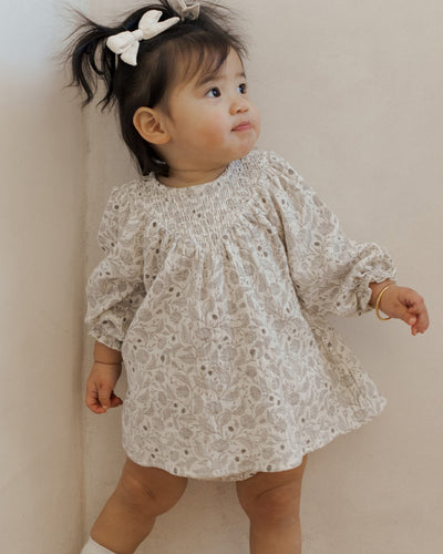 V SMOCKED DRESS