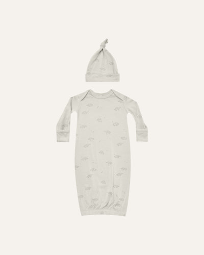 BAMBOO BABY GOWN + HAT - BØRN BABY