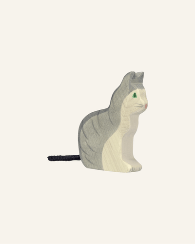 WOODEN CAT, SITTING - goki - bornbaby