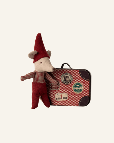 CHRISTMAS MOUSE, BABY IN SUITCASE