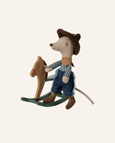 COWBOY MOUSE ON ROCKING HORSE, LITTLE BROTHER