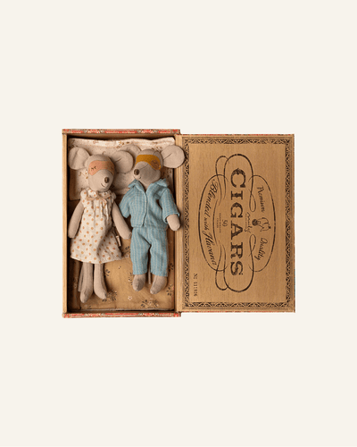 MUM + DAD MICE IN CIGARBOX - maileg - bornbaby