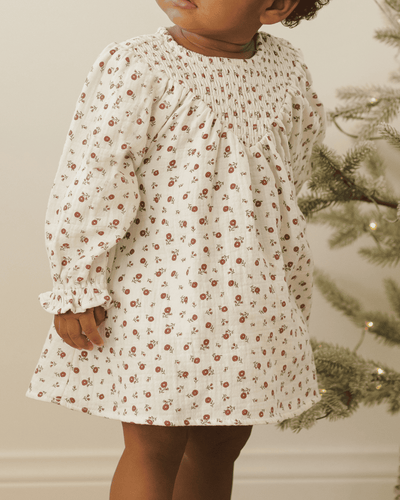 V SMOCKED DRESS
