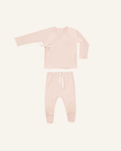 WRAP TOP + FOOTED PANT SET - quincy mae - bornbaby