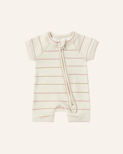 ORGANIC ZIP SUIT SHORT SLEEVE - susukoshi - BØRN BABY